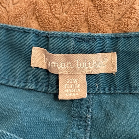 Woman Within Womens 22WP Jeans Teal Cottagecore Western Boho Resortwear Fairy - Picture 8 of 10